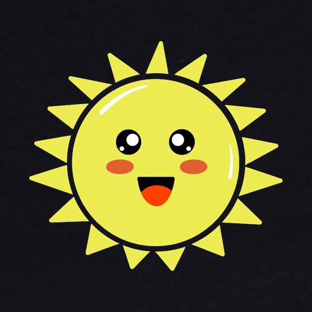 Cute Kawaii Sun by Cute Tees Kawaii